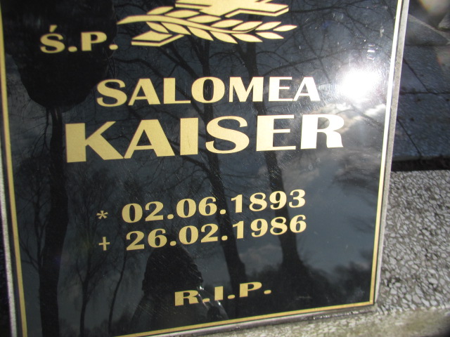 Salomea Kaiser 1893 Zabrze Pawłów - Grobonet - Wyszukiwarka osób pochowanych