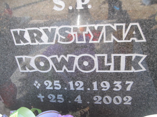 Krystyna Kowolik 1937 Zabrze Pawłów - Grobonet - Wyszukiwarka osób pochowanych