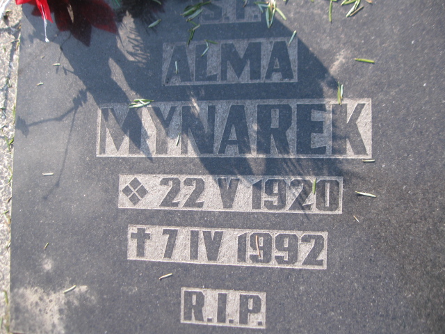 Alma Mynarek 1920 Zabrze Pawłów - Grobonet - Wyszukiwarka osób pochowanych