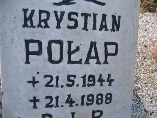 Krystian Połap 1944 Zabrze Pawłów - Grobonet - Wyszukiwarka osób pochowanych