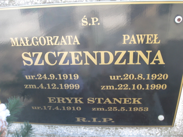 Paweł Szczendzina 1920 Zabrze Pawłów - Grobonet - Wyszukiwarka osób pochowanych