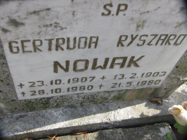 Ryszard Nowak 1903 Zabrze Pawłów - Grobonet - Wyszukiwarka osób pochowanych