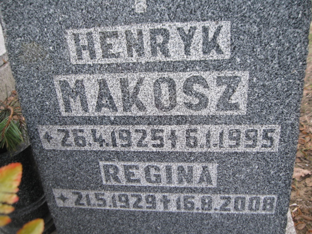 Regina Makosz 1929 Zabrze Pawłów - Grobonet - Wyszukiwarka osób pochowanych